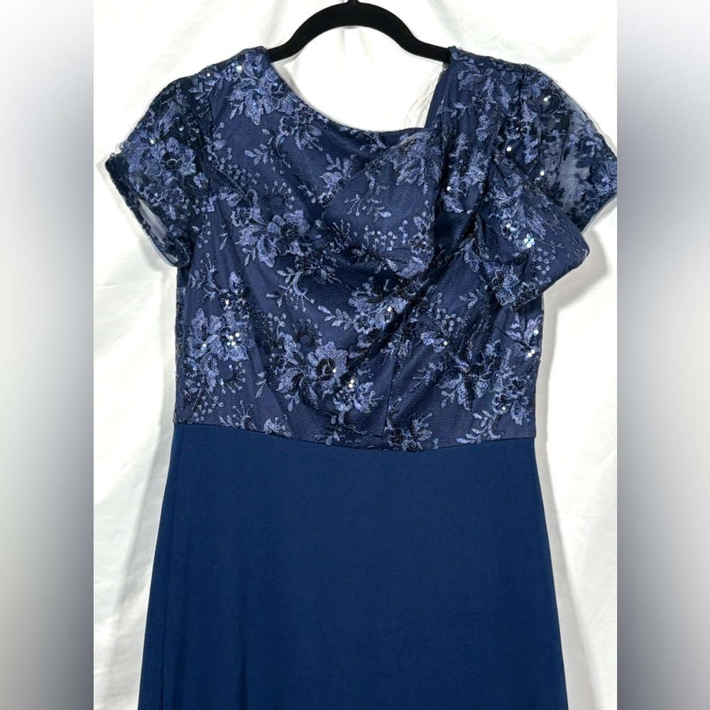 JS Collection Formal sparkle bow Gown – Navy Size 4 NWT - Picture 7 of 8